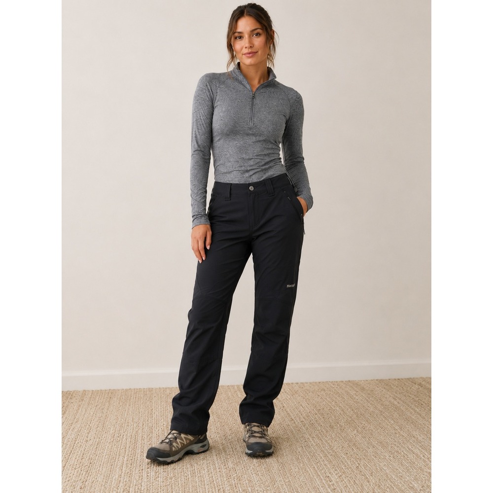 Marmot Hiking Pants Women Size 28‎ XS Black Technical Softshell Hiking Bikercore